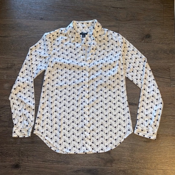 Ann Taylor XSP petite polyester blouse business attire - Picture 2 of 10